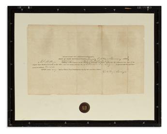 (SLAVERY AND ABOLITION.) Shipping manifest for an enslaved man in transit from Louisiana to Alabama.